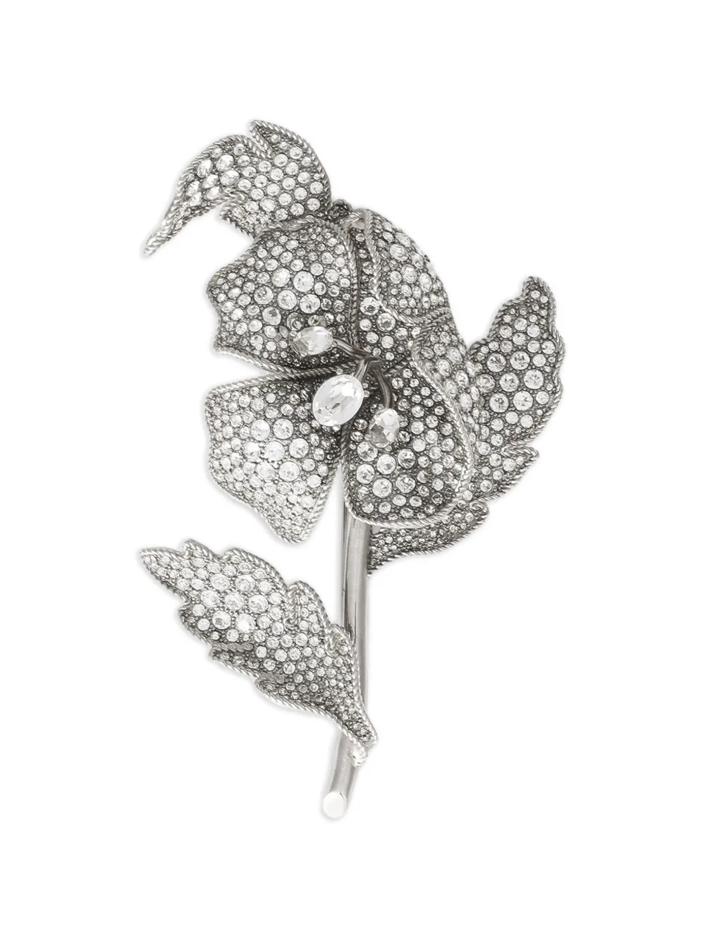 Dolce & Gabbana flower brooch with rhinestones - Silver