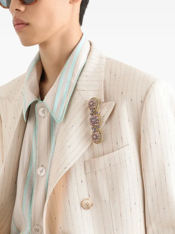 Dolce & Gabbana ラインストーンブローチ | ゴールドトーン | FARFETCH JP