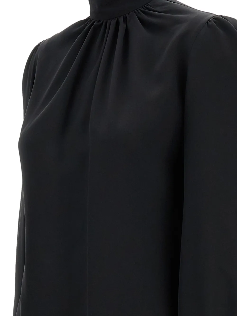 Alexander McQueen Blouse met hoge hals en kant - Zwart