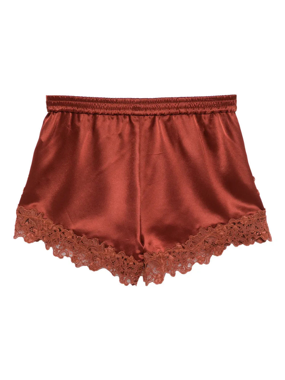  Cynthia Rowley Embroidered Satin Shorts - Brown 