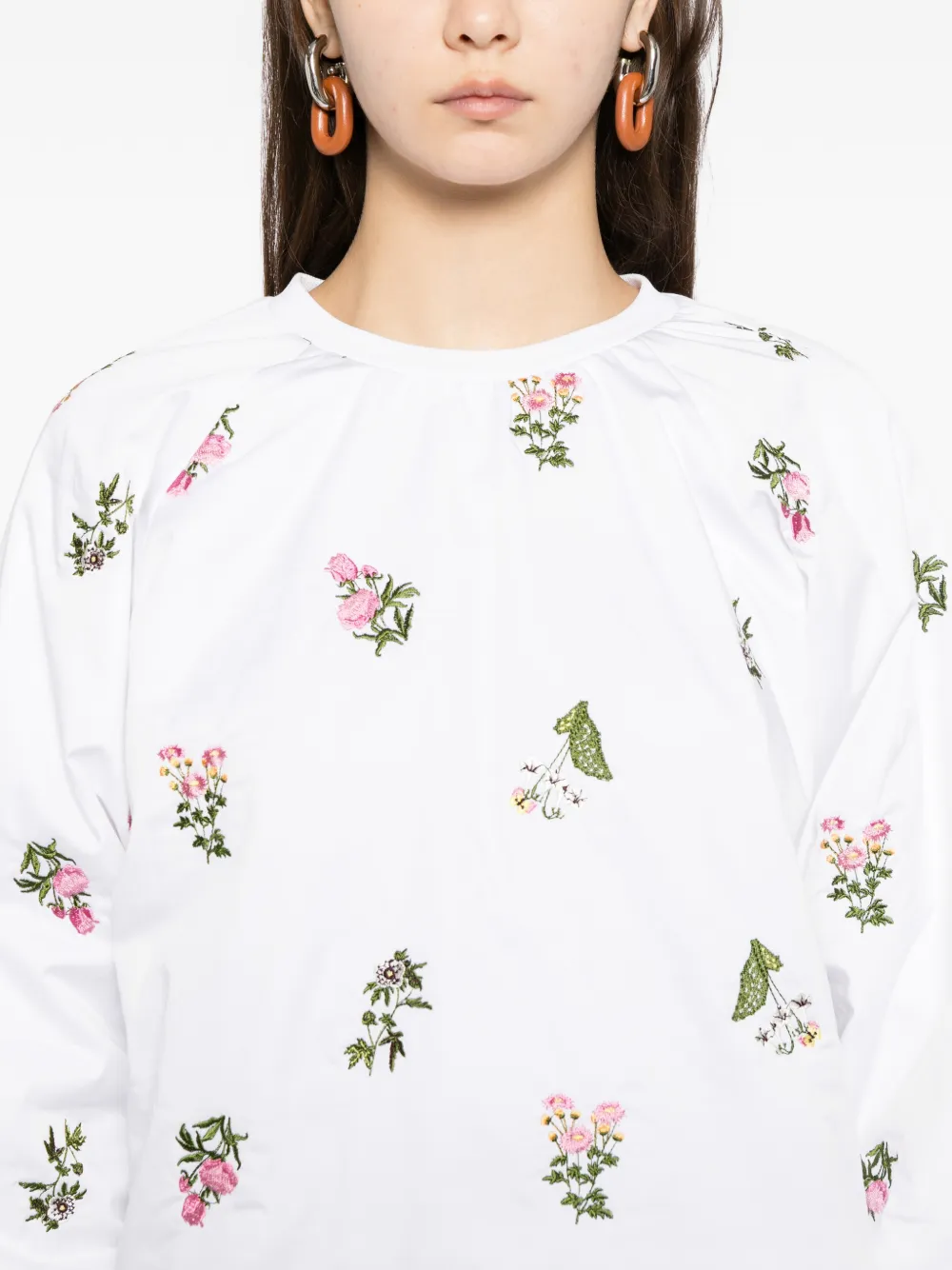 Cynthia Rowley Trui met geborduurde bloemen Wit