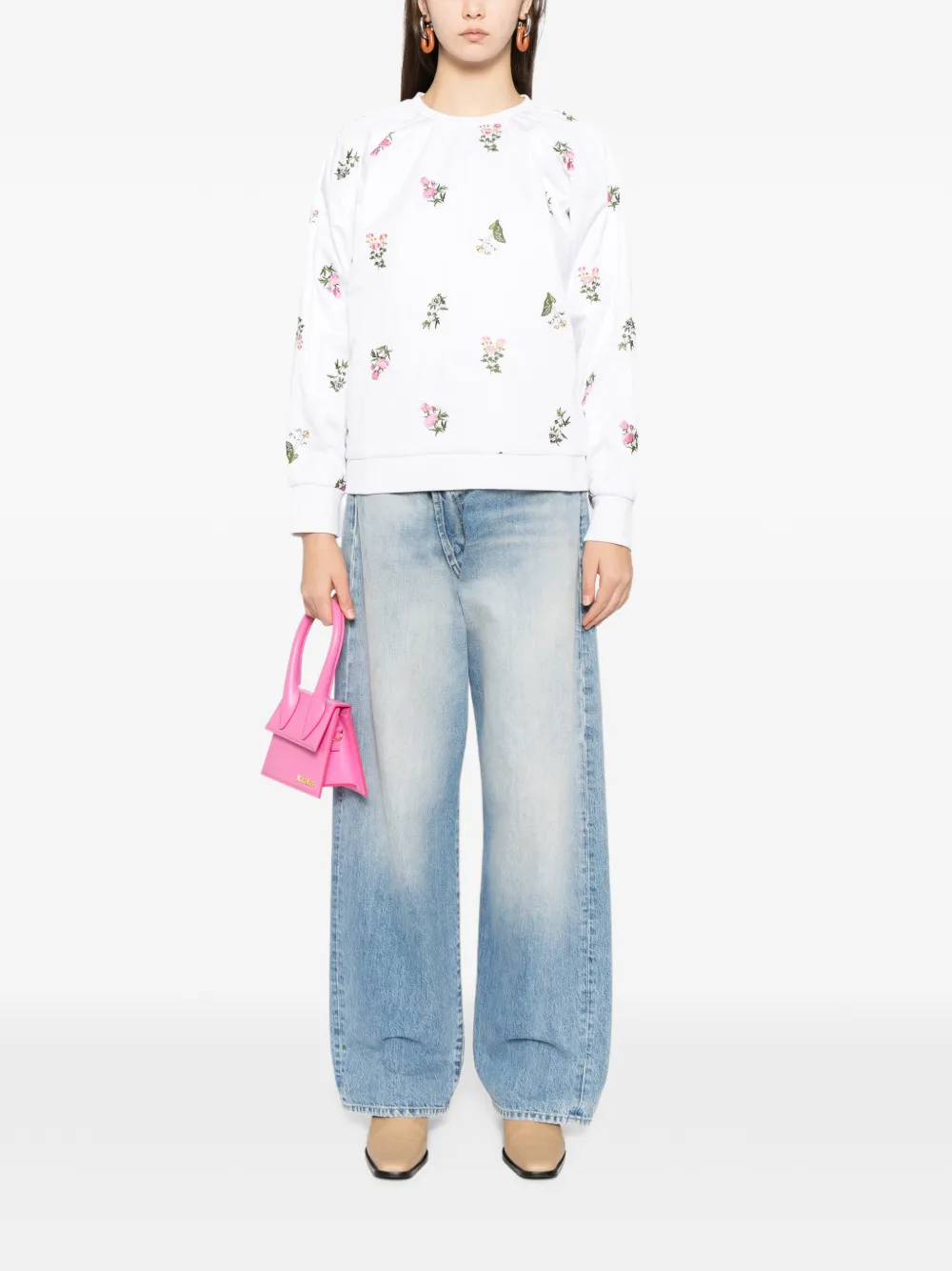 Cynthia Rowley Trui met geborduurde bloemen Wit