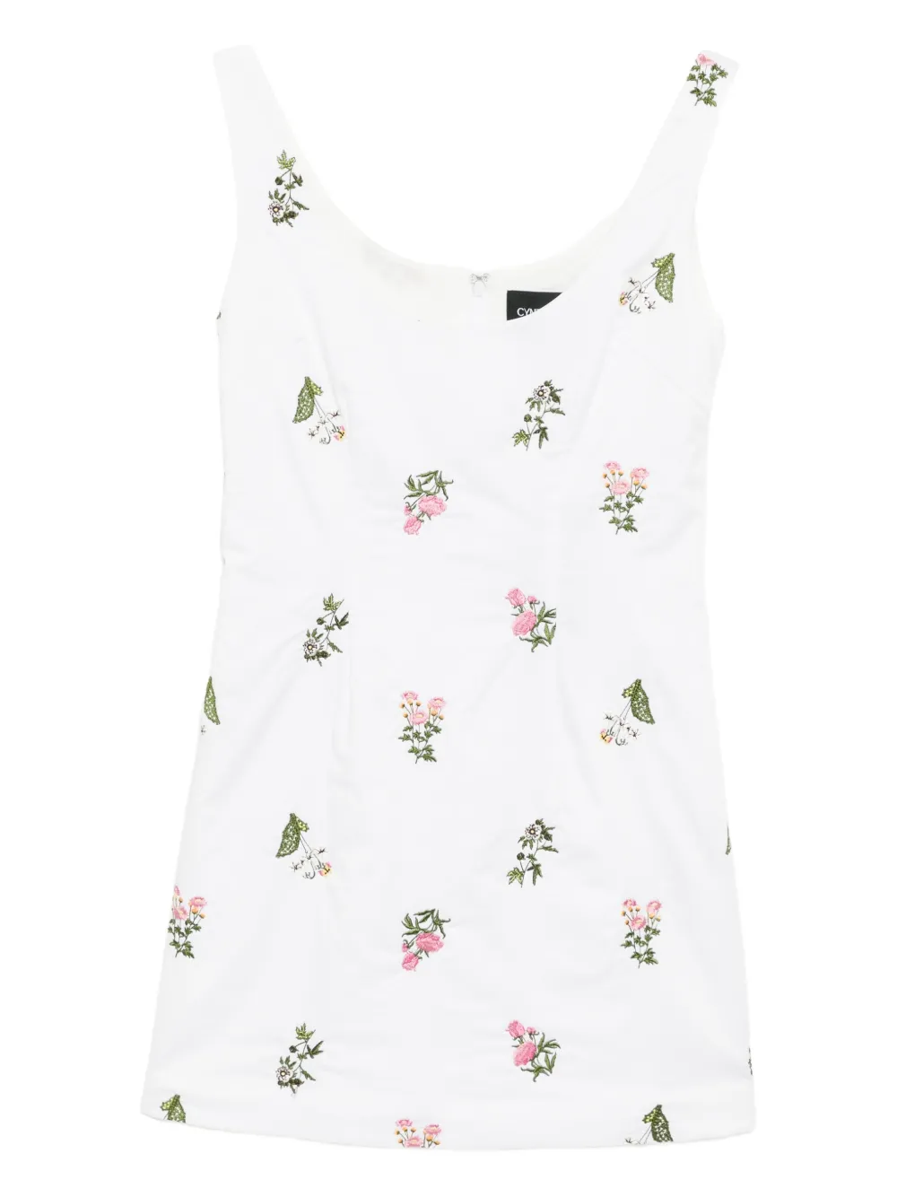 Cynthia Rowley Abito corto con ricamo - Bianco