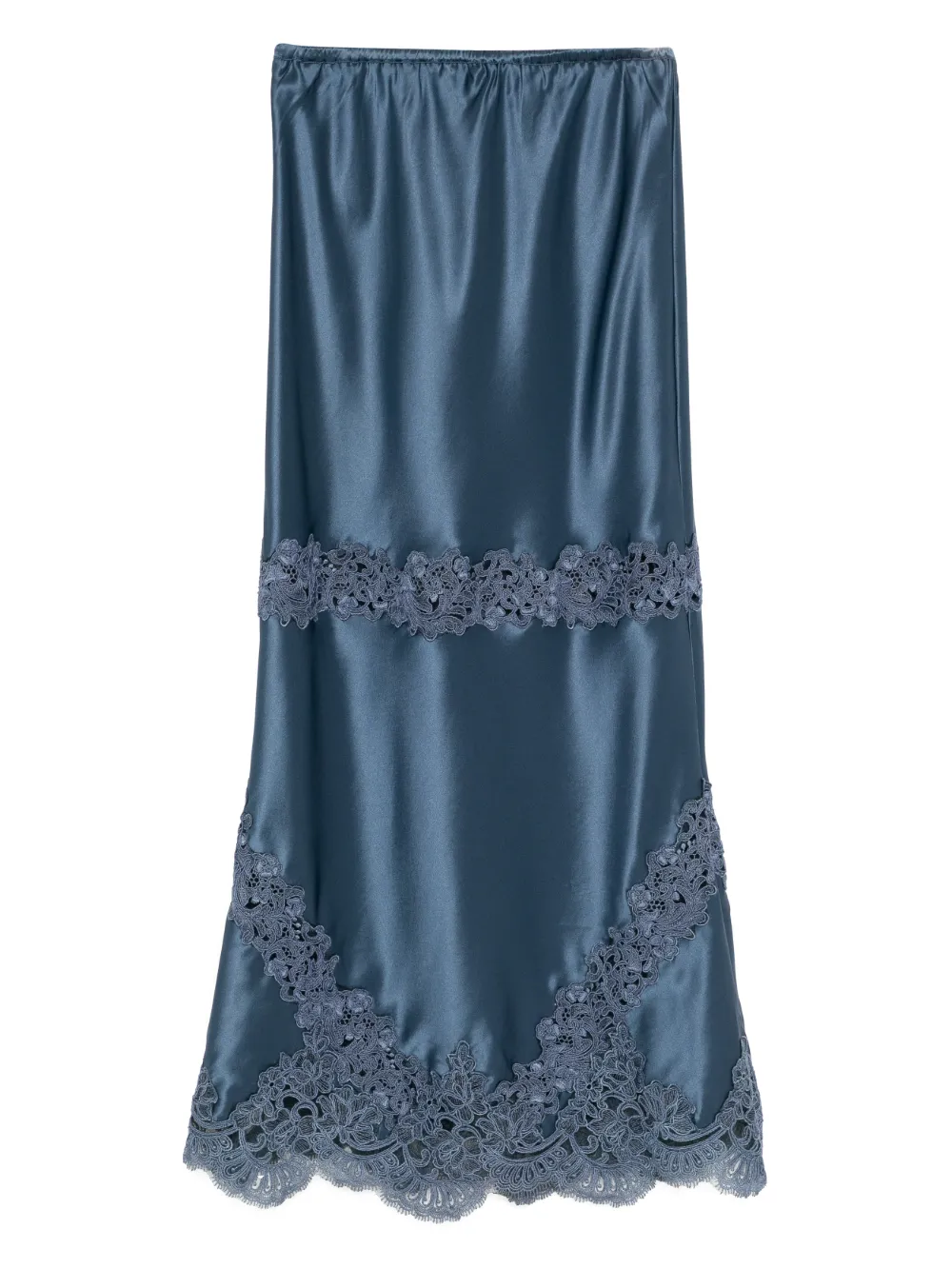 Cynthia Rowley Gonna in raso con ricamo - Blu