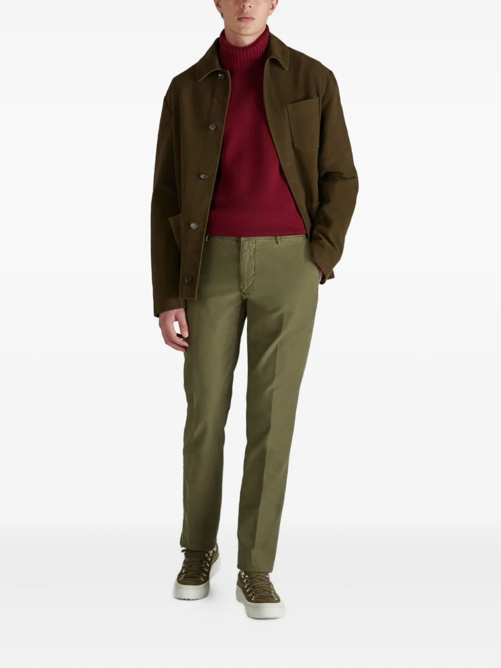 Incotex Tricochino regular broek - Groen