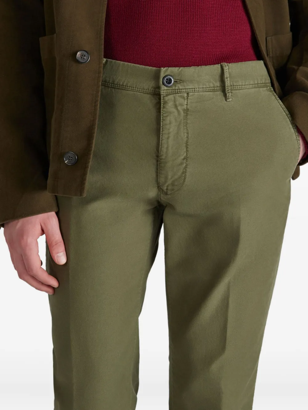 Incotex Tricochino regular broek Groen