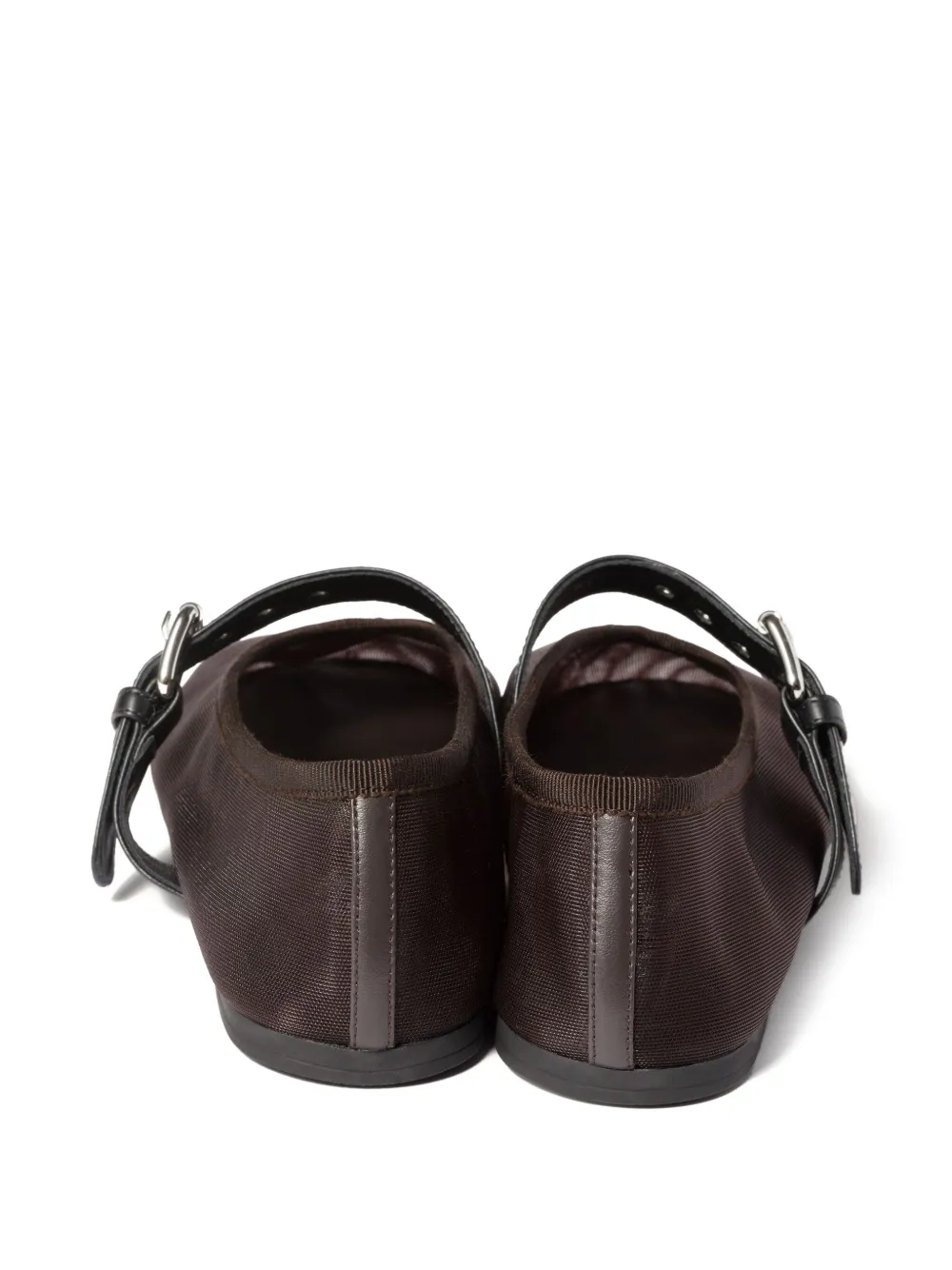 Miu Miu Embroidered-logo Buckle Ballet Flats In Multi