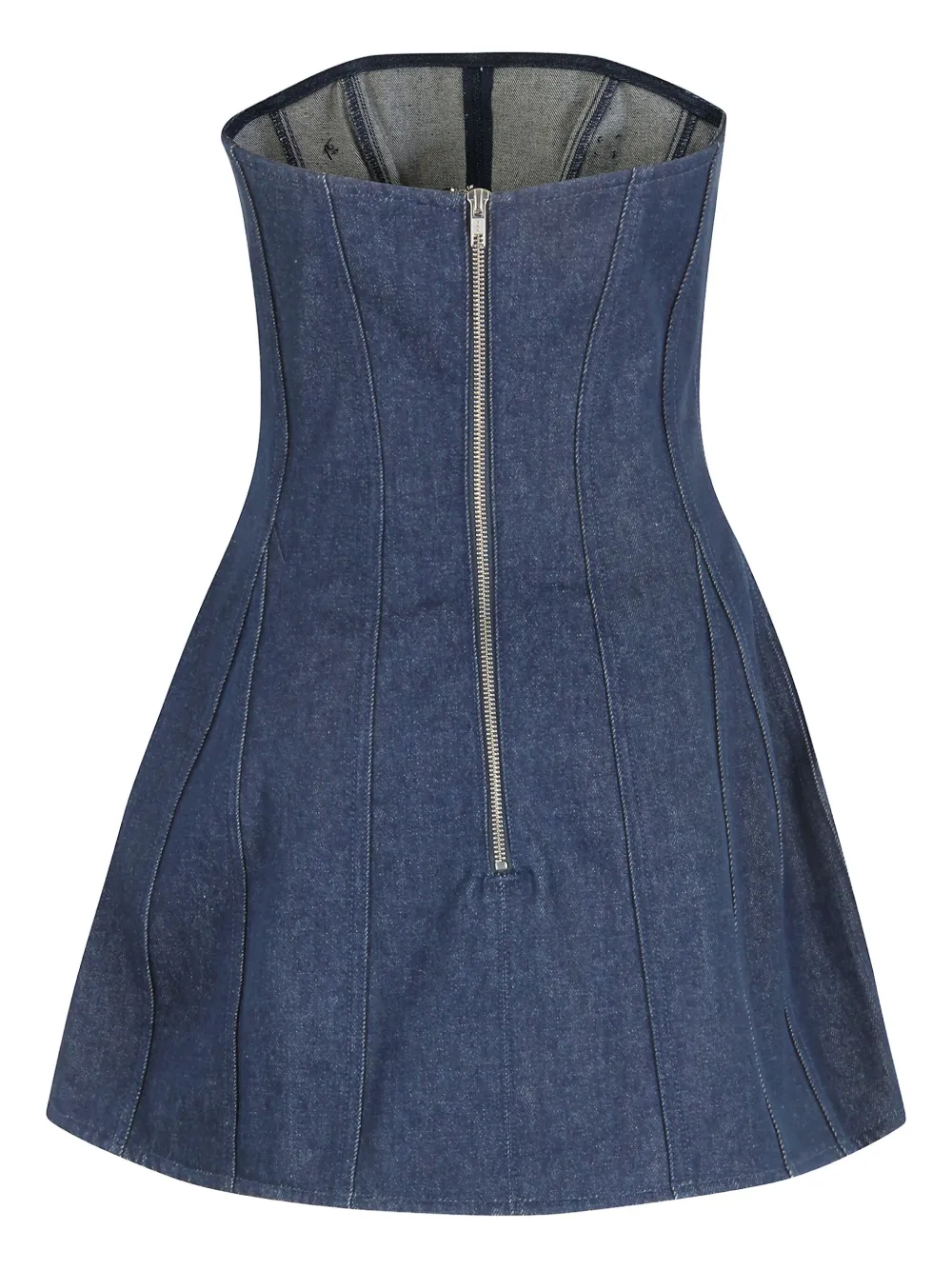  David Koma Crystal-embroidered Denim Mini Dress - Blue 
