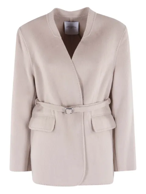 Isabelle Blanche belted collarless jacket