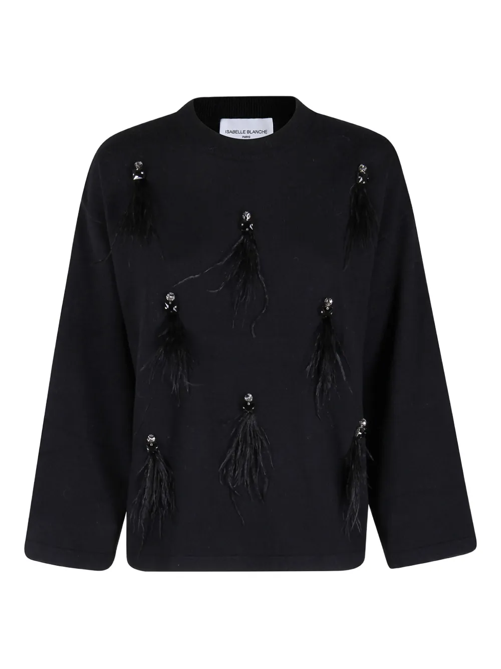 Isabelle Blanche feather-embellished sweater | Black | Image 1