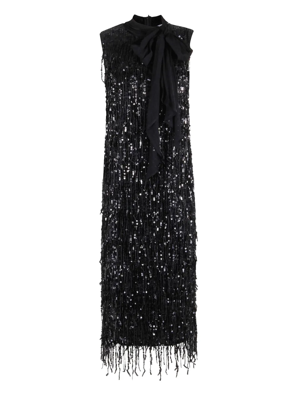 Isabelle Blanche sequinned fringed midi dress | Black | Image 1