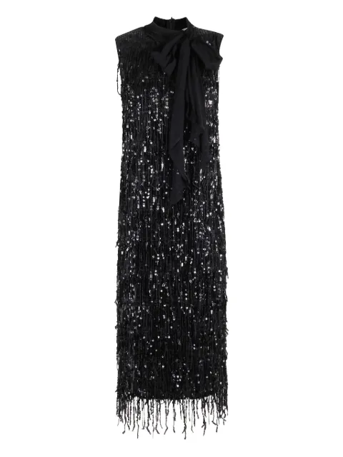 Isabelle Blanche sequinned fringed midi dress