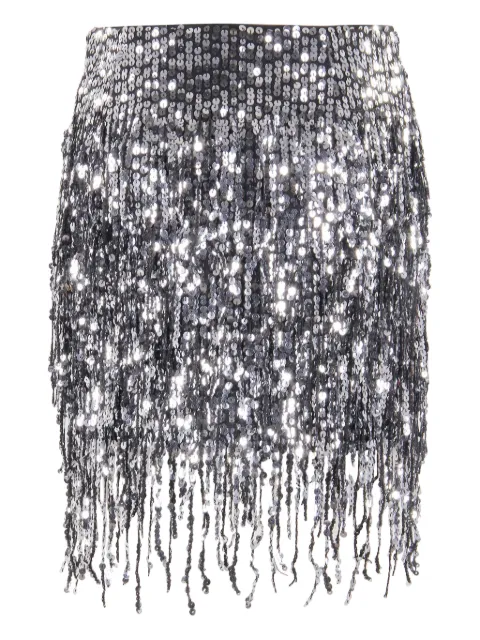 Isabelle Blanche fringed sequinned mini skirt
