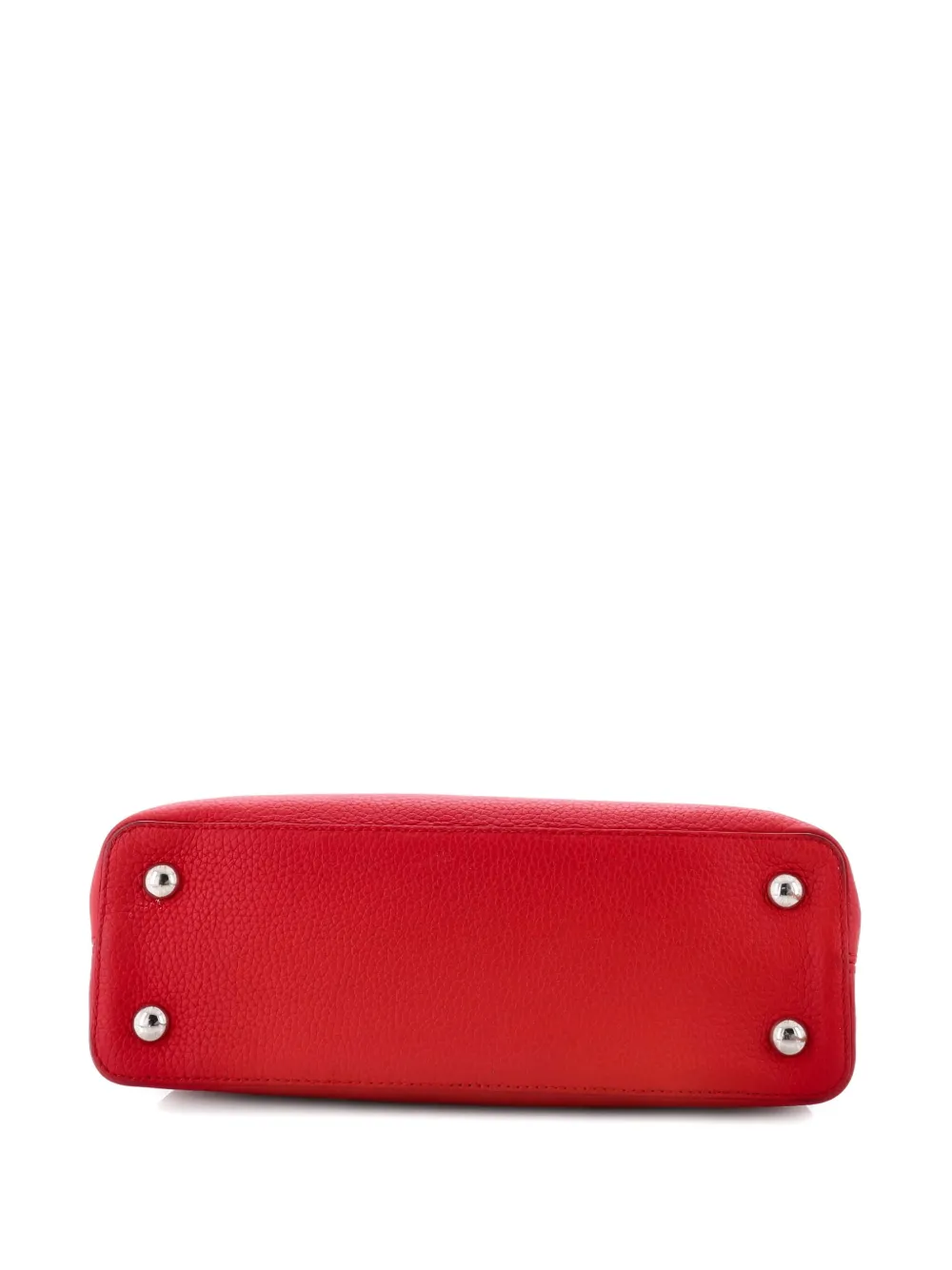 Pre-owned Louis Vuitton Capucines Bag Leather Pm Satchel In Red