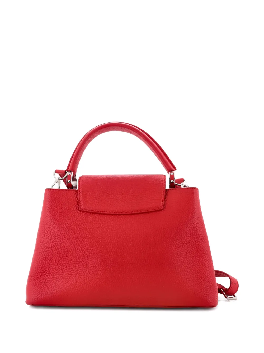 Pre-owned Louis Vuitton Capucines Bag Leather Pm Satchel In Red
