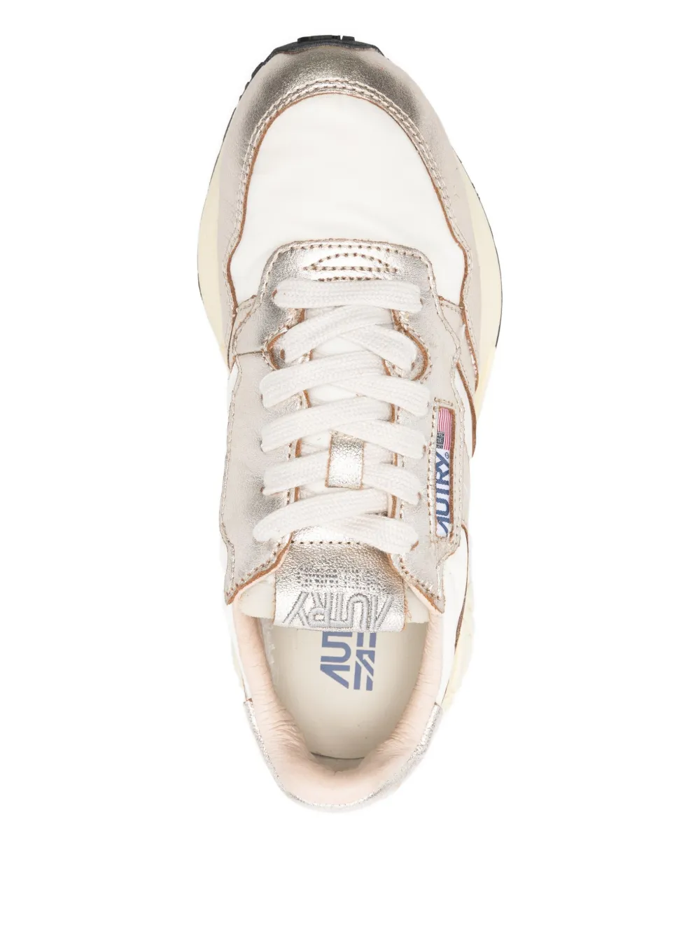Autry Low Leather Sneakers In Gold