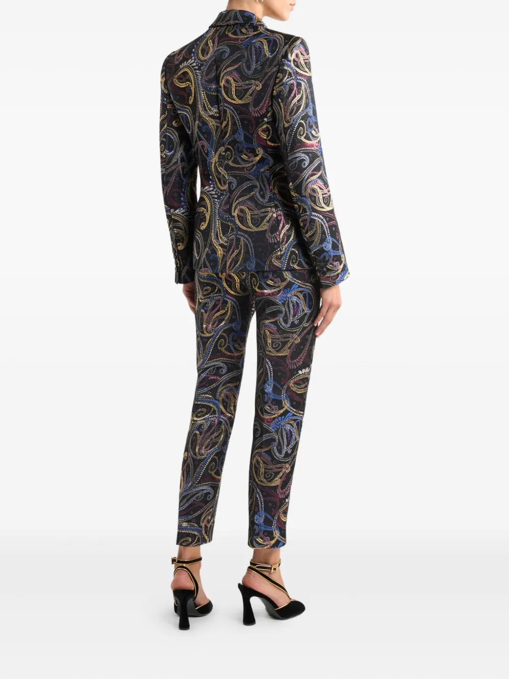 Etro Single-breasted Paisley Blazer In Black