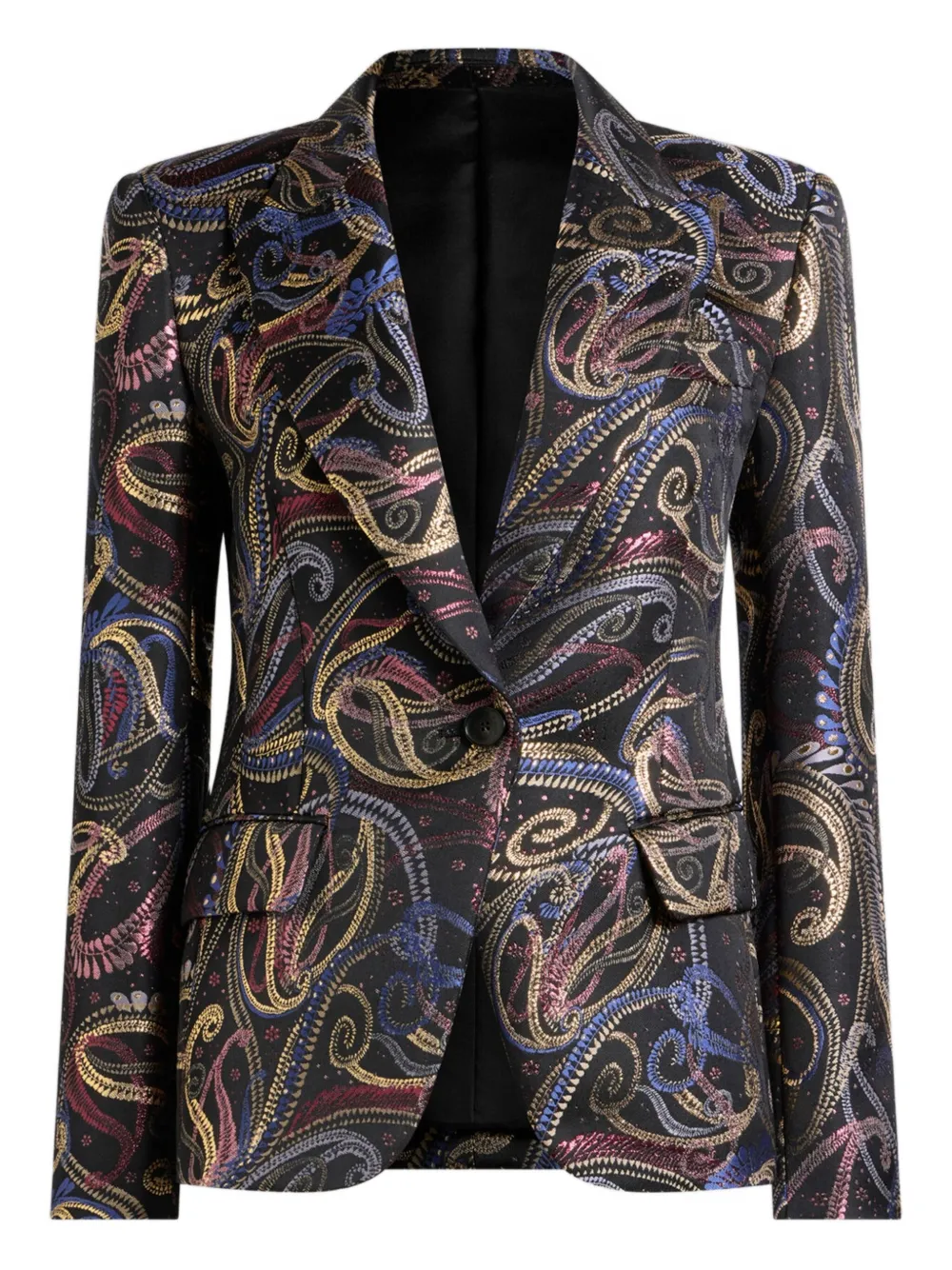ETRO single-breasted paisley blazer - Black