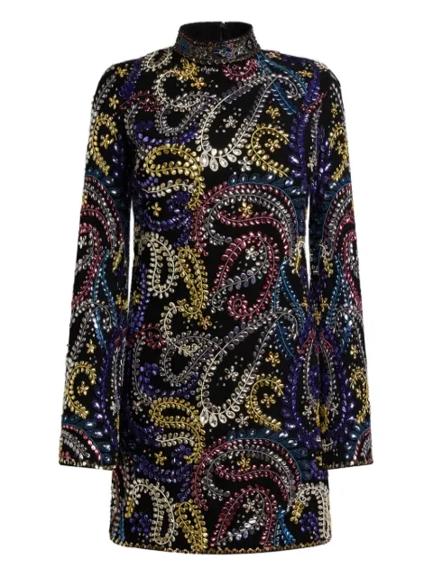 ETRO paisley-embroidered mini dress