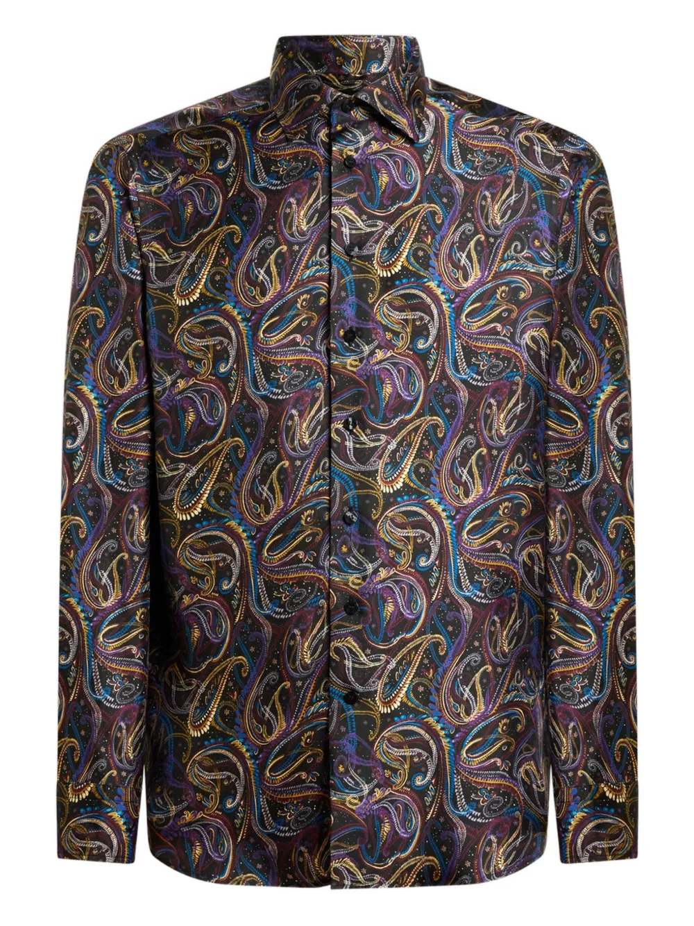 ETRO chemise en soie à imprimé cachemire | noir | Image 1