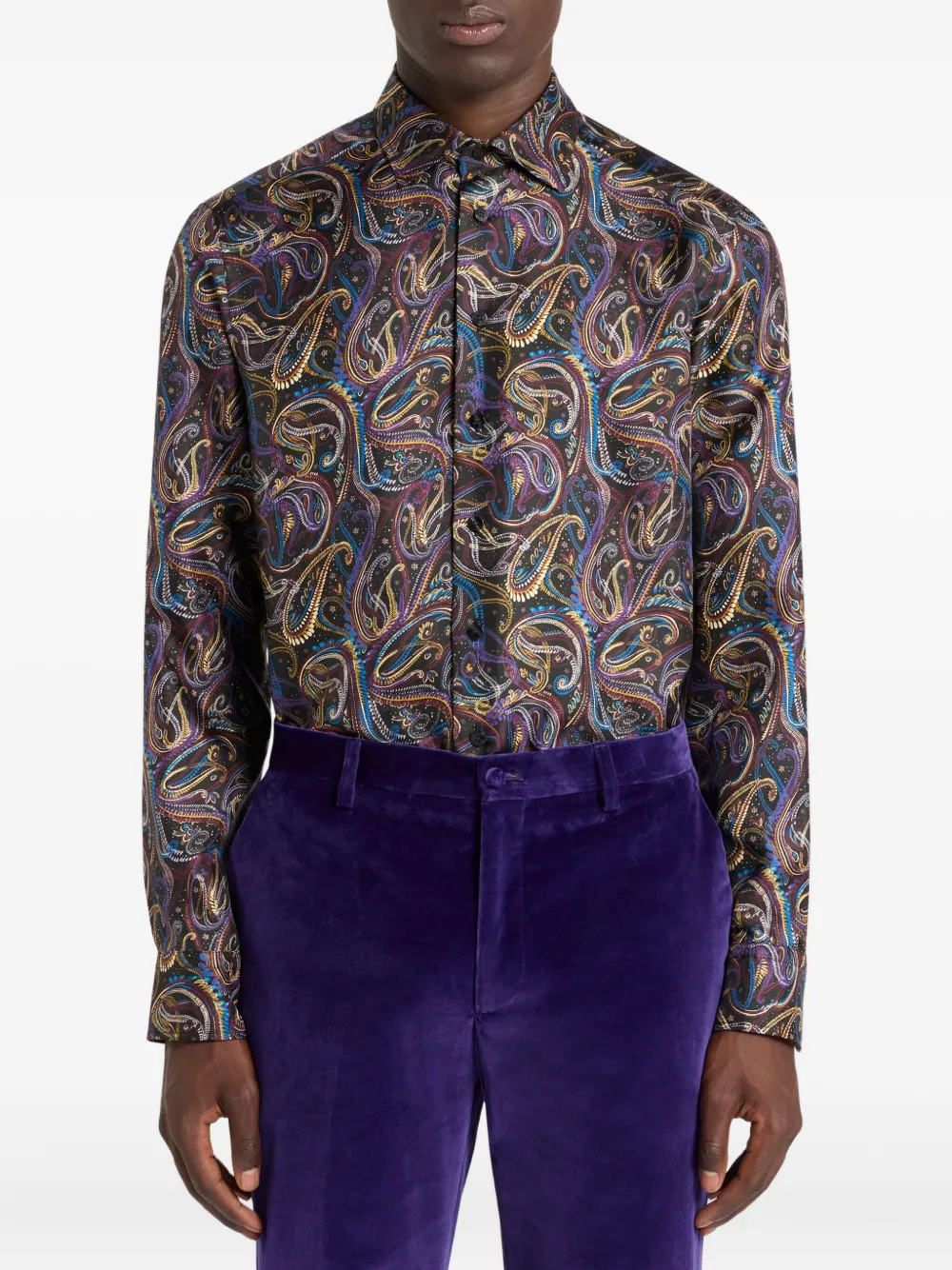 ETRO Overhemd met paisley-print Zwart
