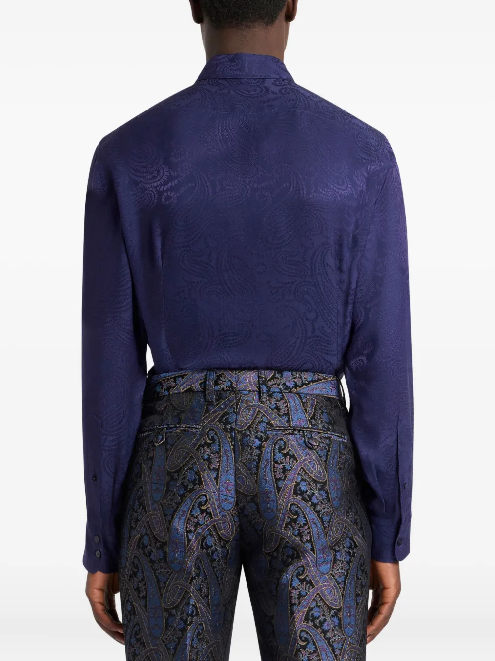 ETRO Overhemd met paisley-patroon en jacquard Blauw