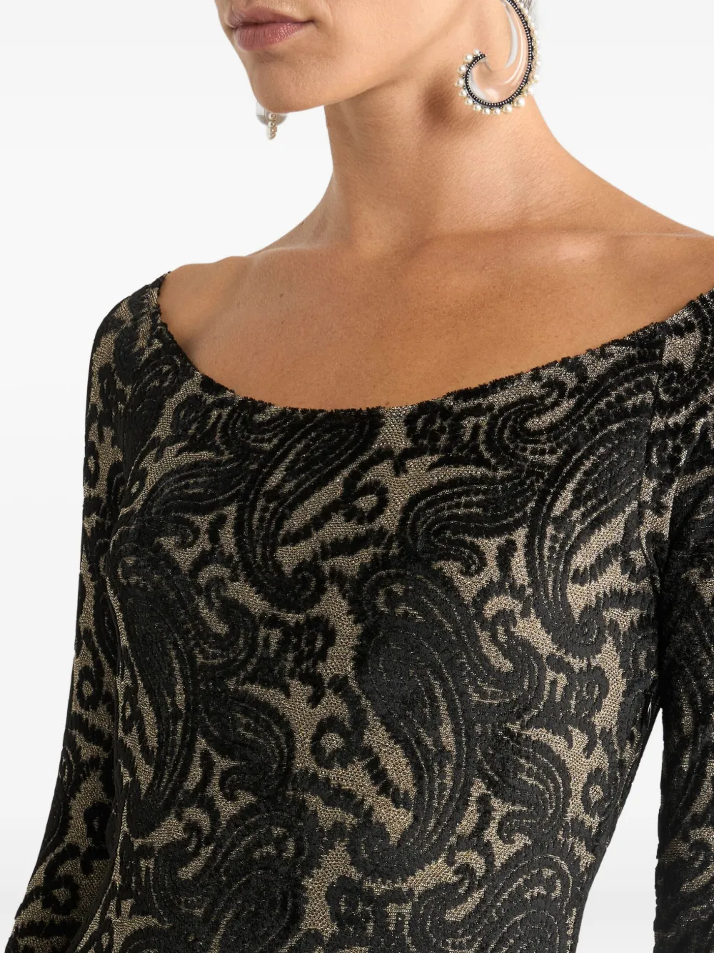 ETRO Maxi-jurk met paisley-jacquard Zwart