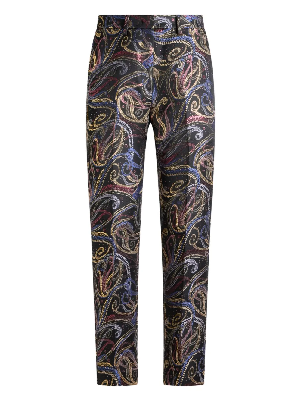 Etro Pressed Crease Paisley-motif Trousers In Multi