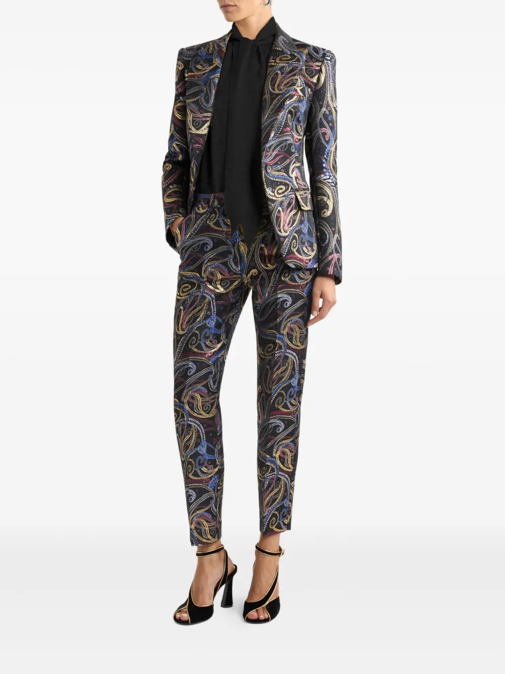 Etro Pressed Crease Paisley-motif Trousers In Multi