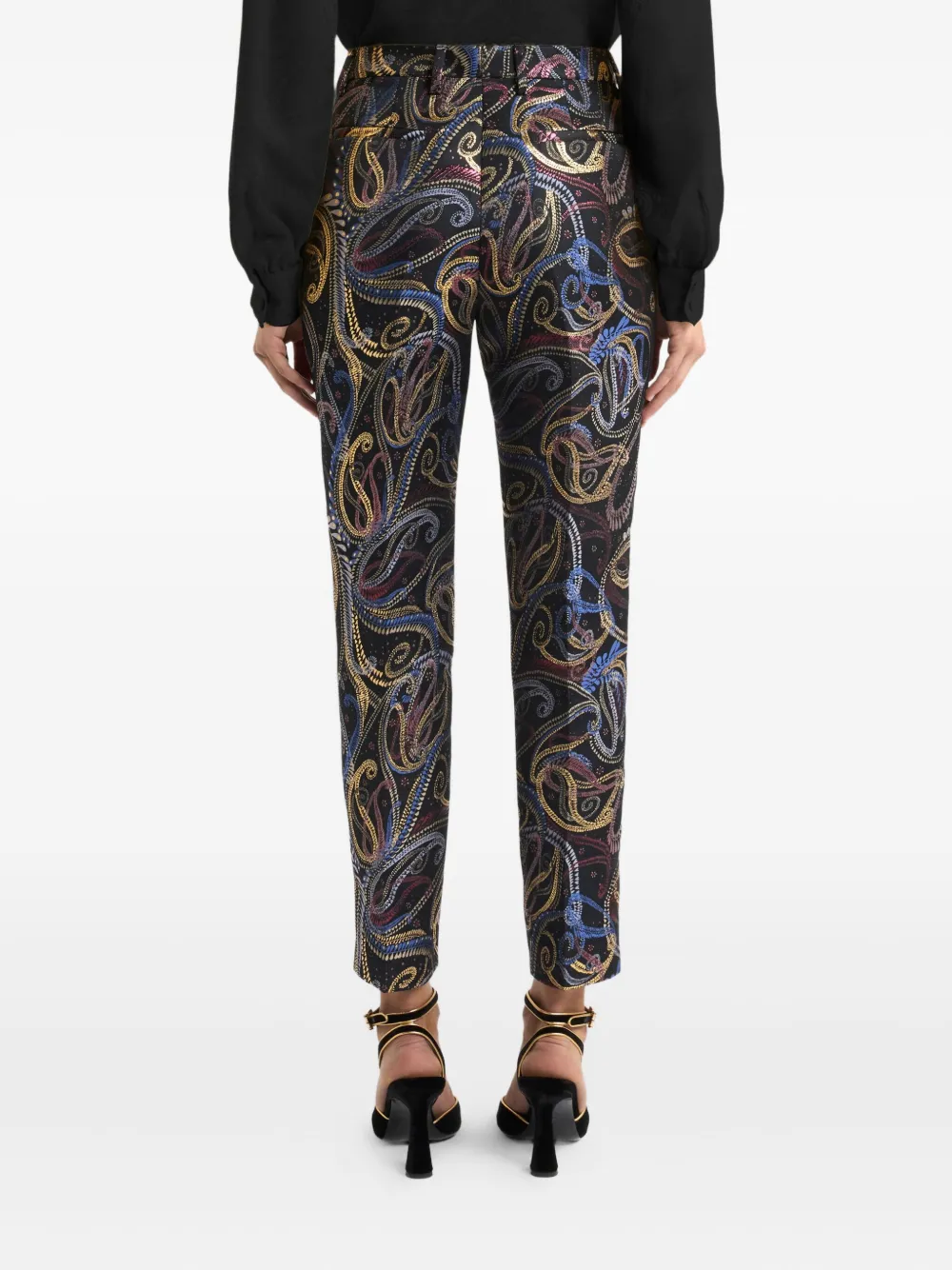 Etro Pressed Crease Paisley-motif Trousers In Multi