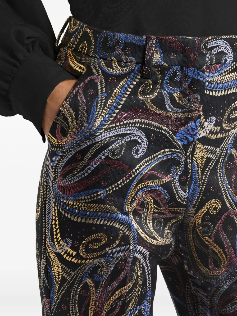 Etro Pressed Crease Paisley-motif Trousers In Multi