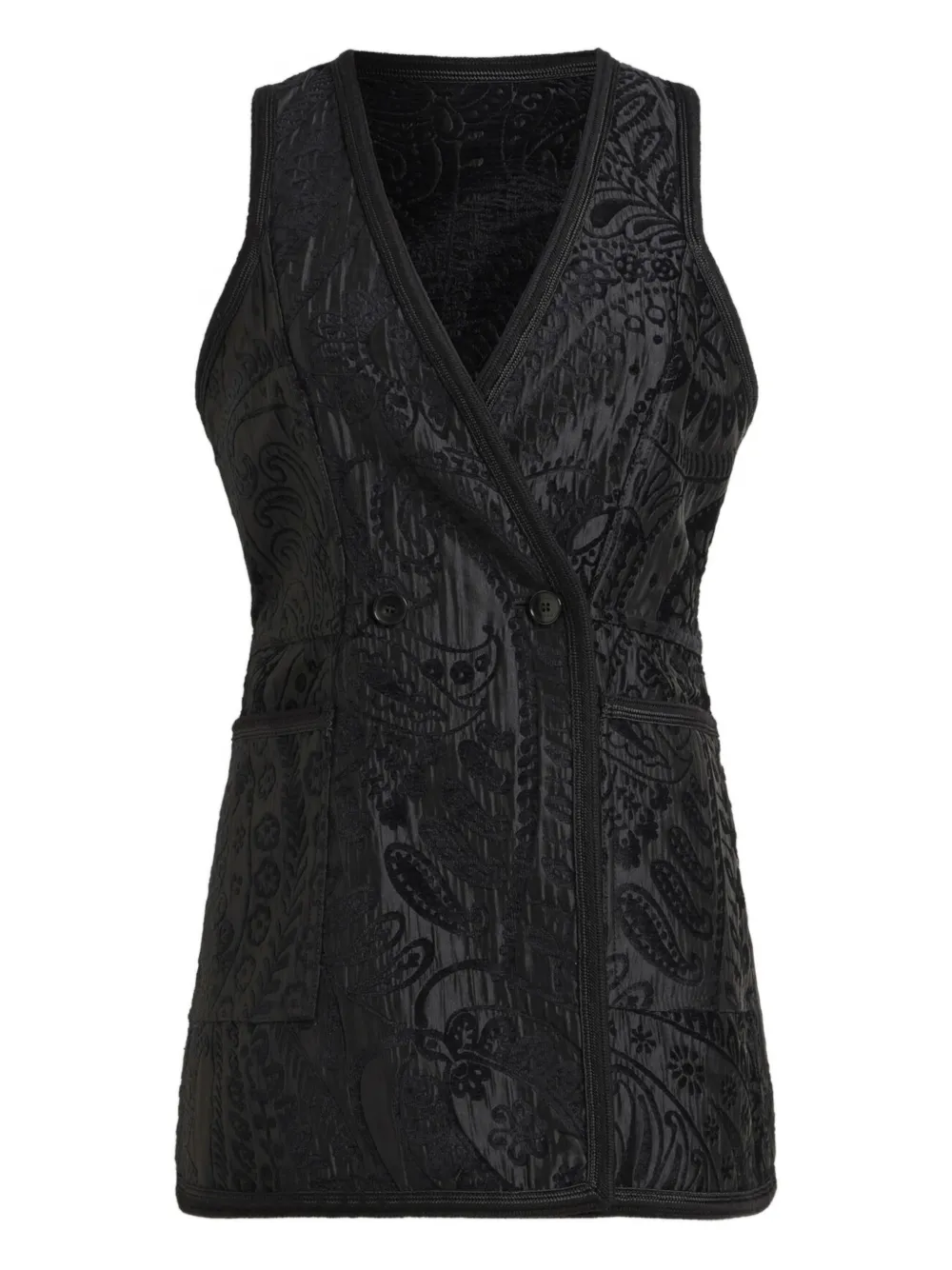 Etro Reversible Sleeveless Waistcoat In Black