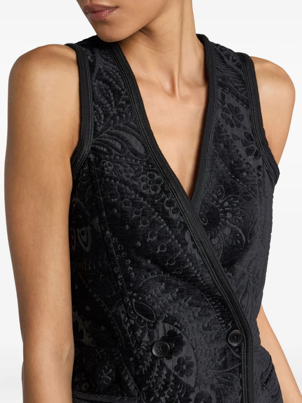 Etro Reversible Sleeveless Waistcoat In Black