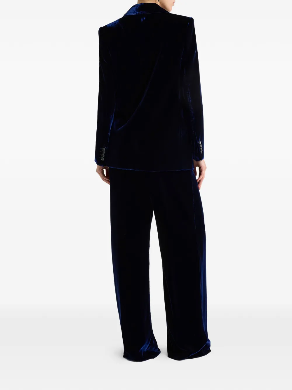 Etro Single-breasted Velvet Blazer In Blue