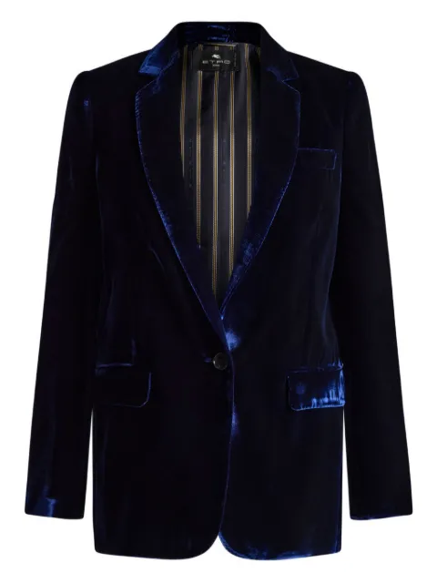 ETRO blazer de terciopelo con botones