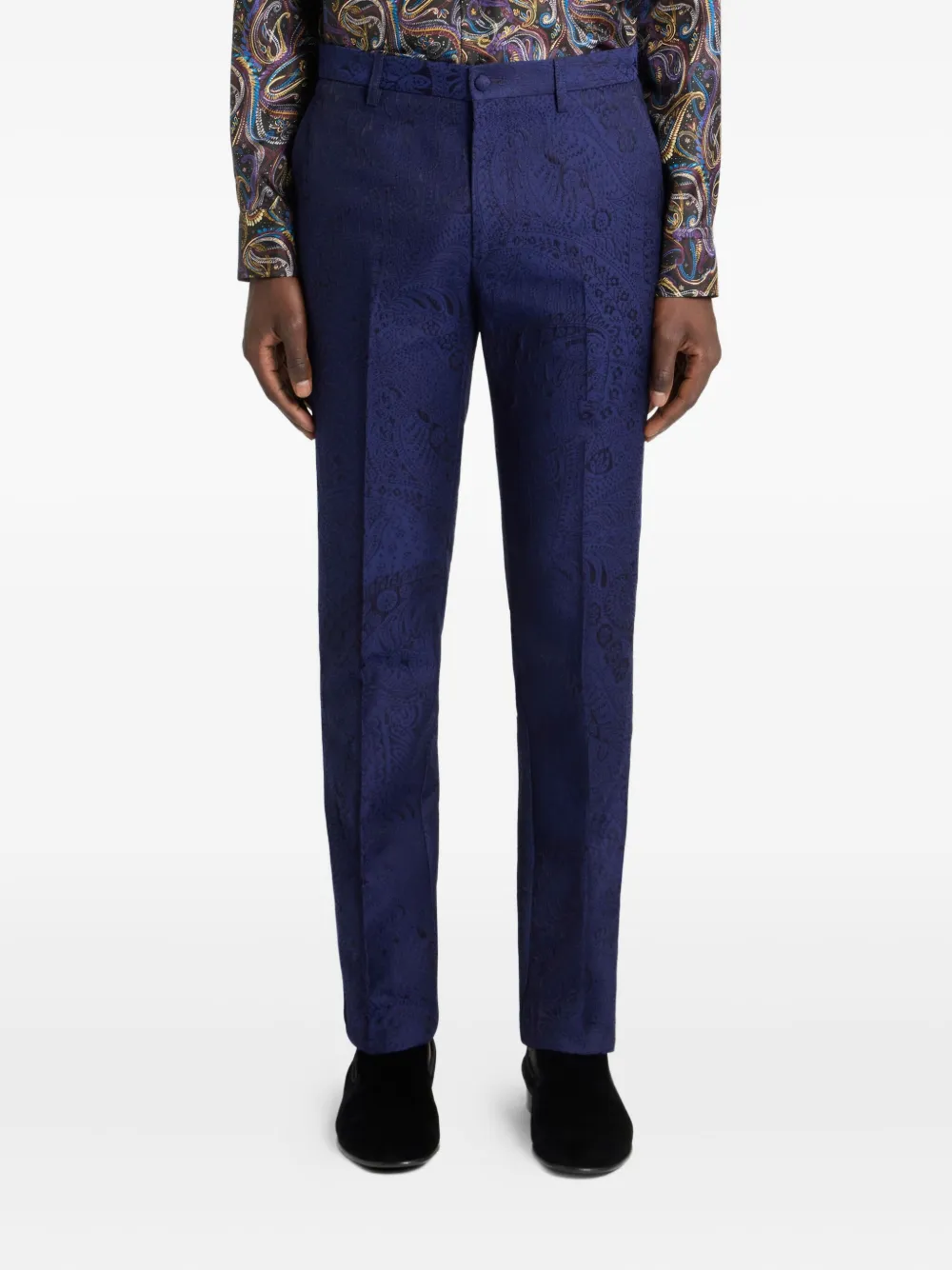 ETRO Broek met paisley-patroon Blauw