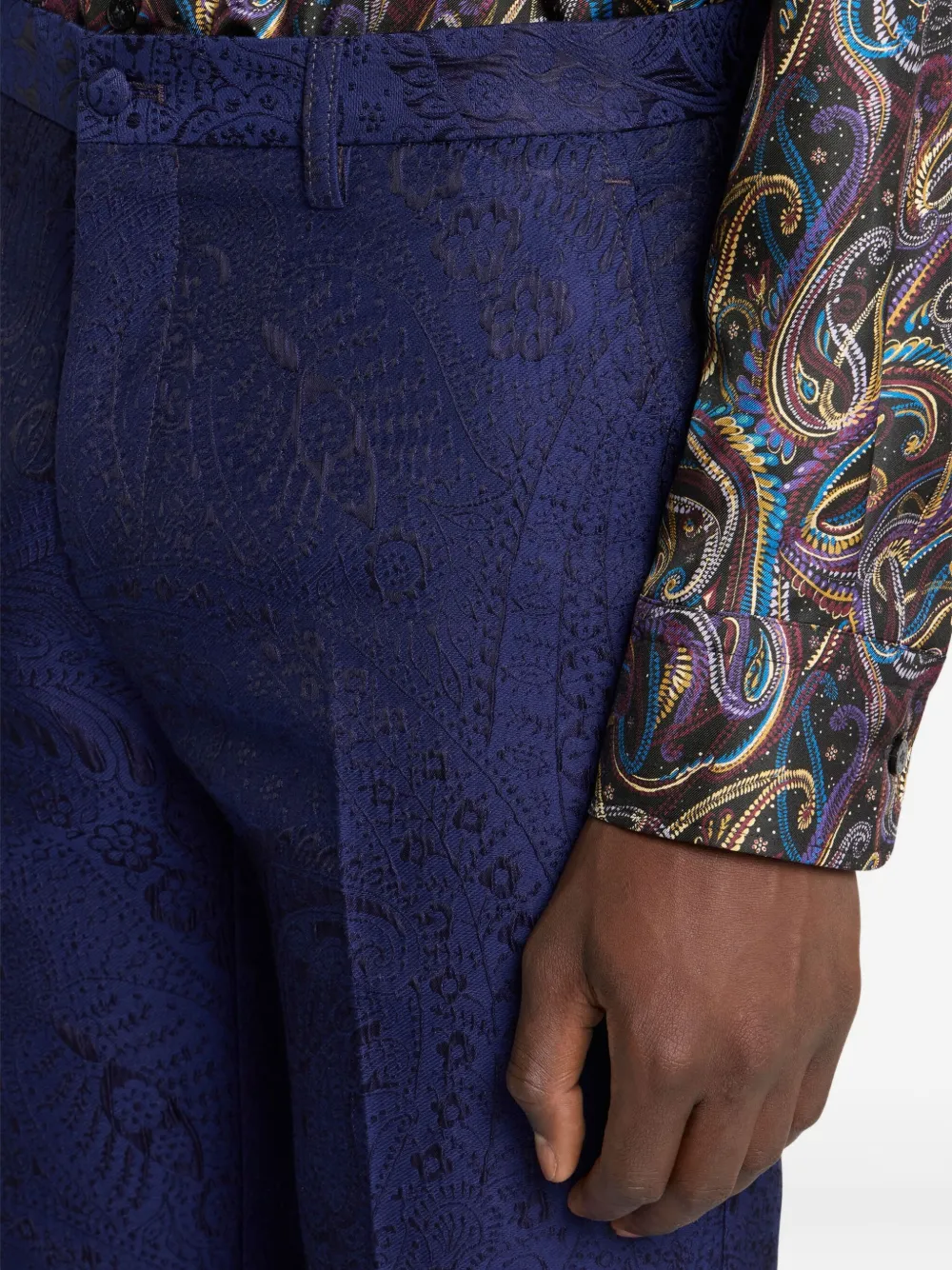 ETRO Broek met paisley-patroon Blauw