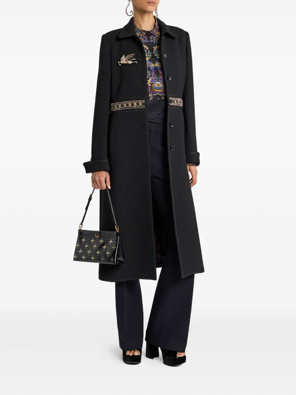 ETRO Wollen broek met paspelzakken - Zwart