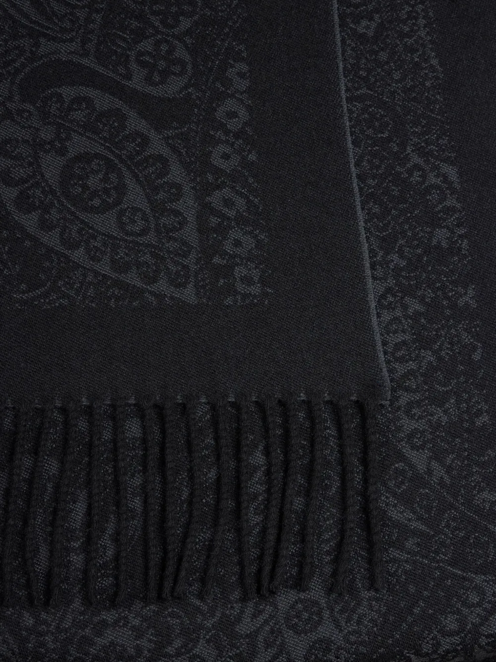 ETRO Sjaal met bloemen, jacquard en paisley-patroon - Zwart