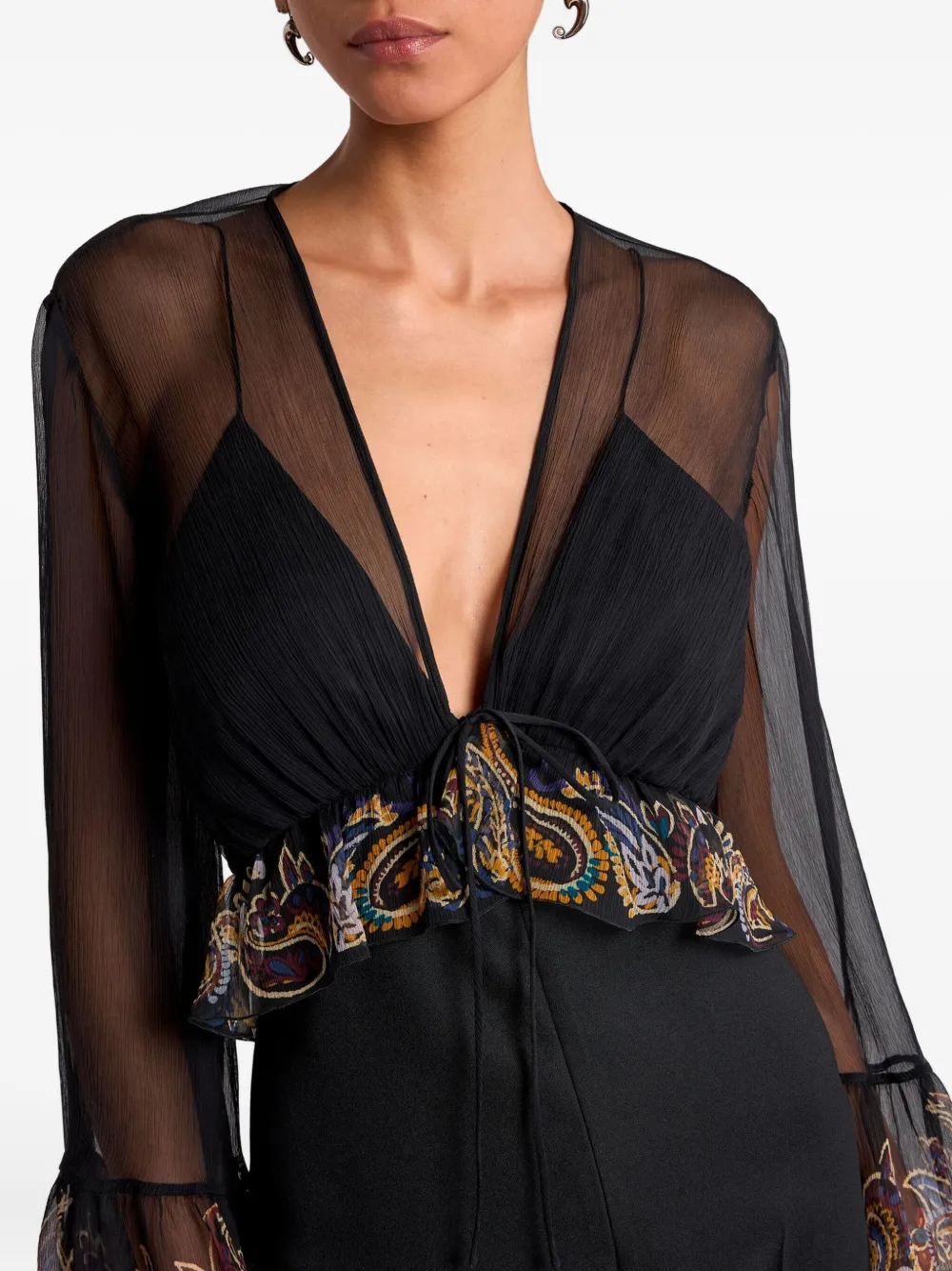 ETRO Jumpsuit met flared mouwen Zwart