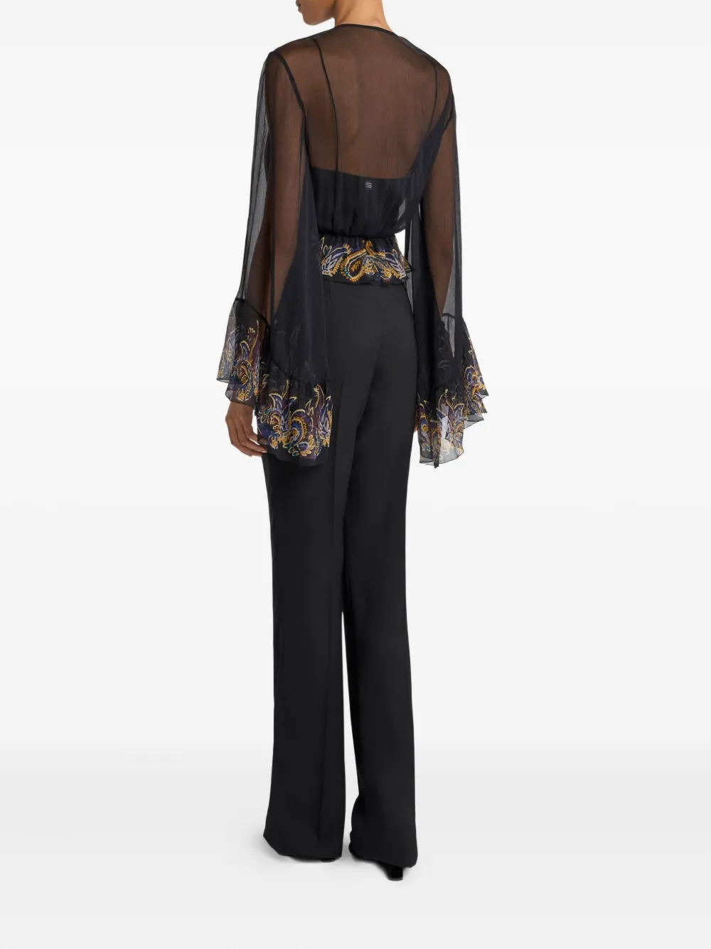 ETRO Jumpsuit met flared mouwen Zwart