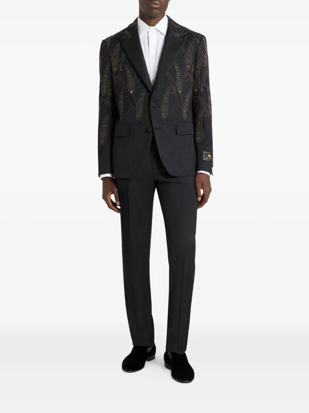 ETRO Katoenen overhemd met geborduurde bloemen- en paisley-patroon - Wit