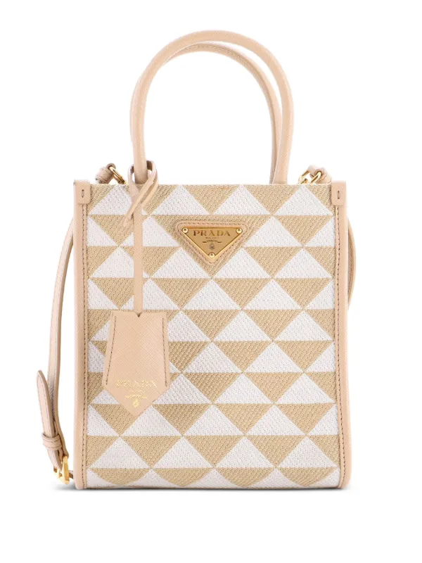 Prada Pre-Owned Symbole Shopper Tote Jacquard Mini Crossbody Bag
