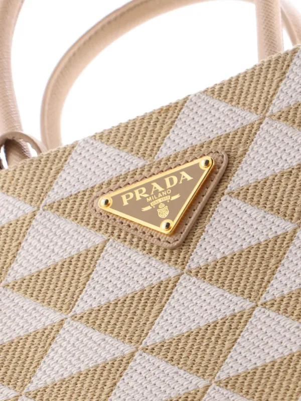 Prada Pre-Owned Symbole Shopper Tote Jacquard Mini Crossbody Bag