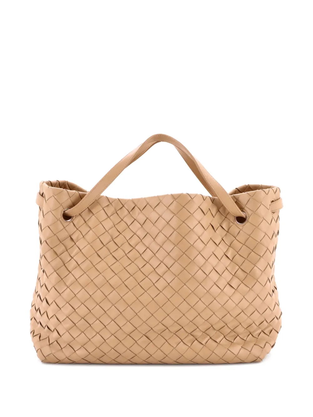 Pre-owned Bottega Veneta Garda Bag Intrecciato Nappa Medium Tote Bag In Neutral