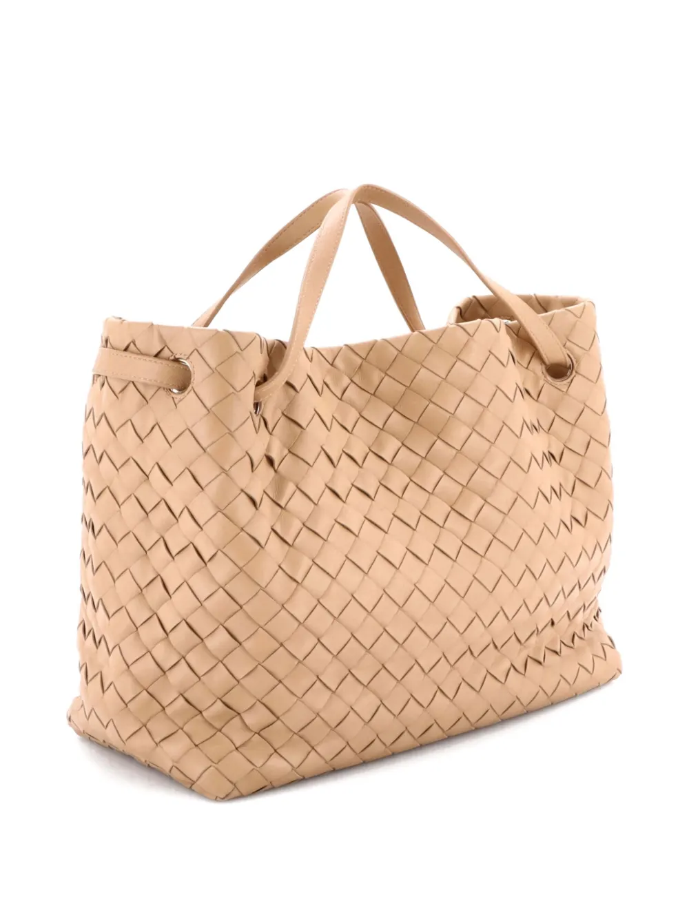 Pre-owned Bottega Veneta Garda Bag Intrecciato Nappa Medium Tote Bag In Neutral