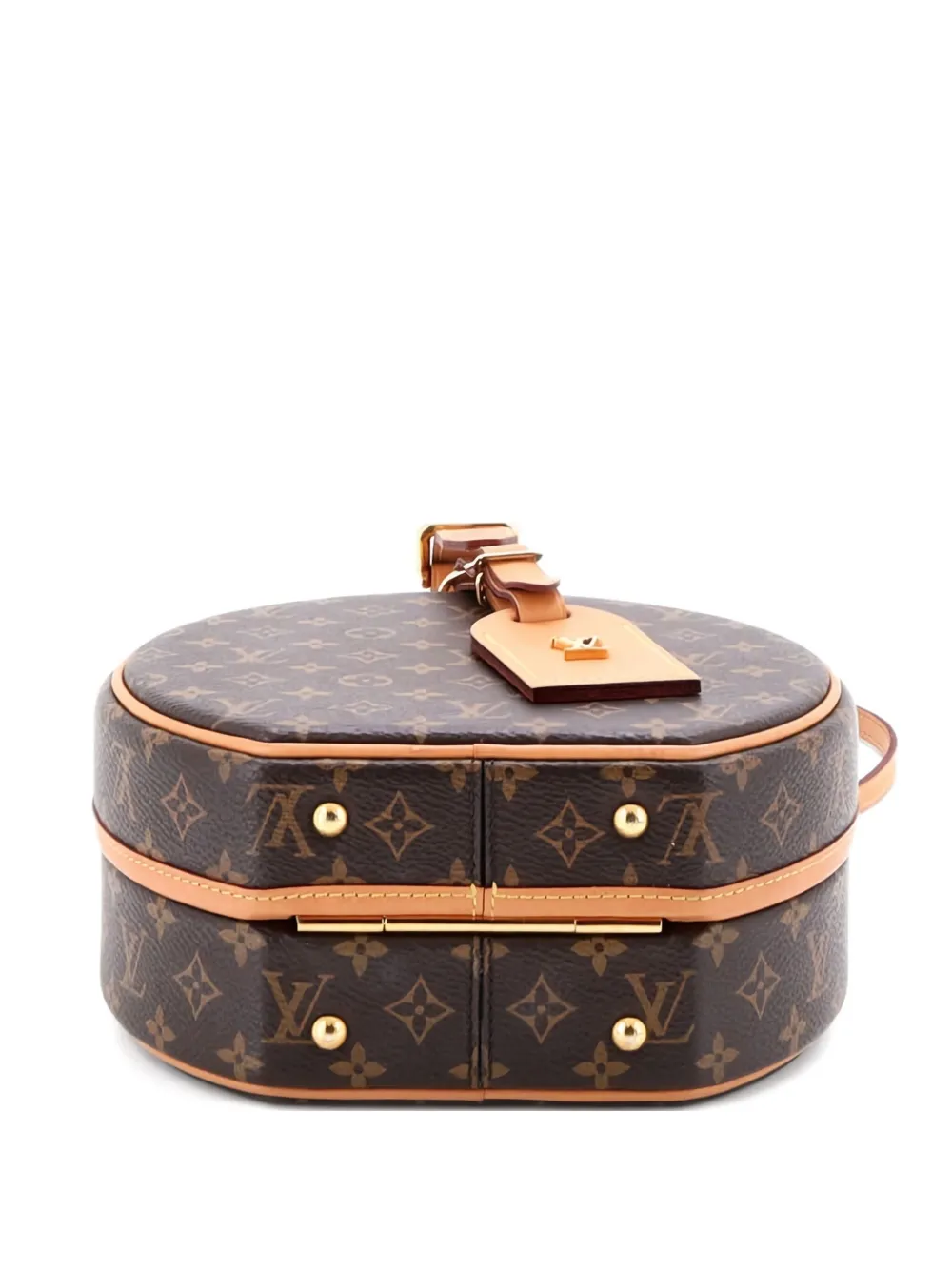 Pre-owned Louis Vuitton Petite Boite Chapeau Bag Monogram Canvas Crossbody Bag In Brown