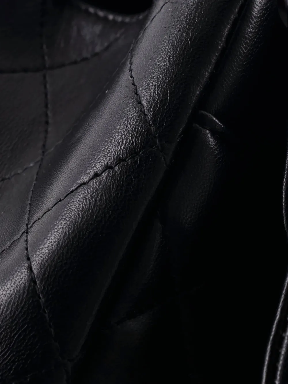 Pre-owned Chanel Classic Double Flap Bag Quilted Lambskin Jumbo Shoulder Bag In Black