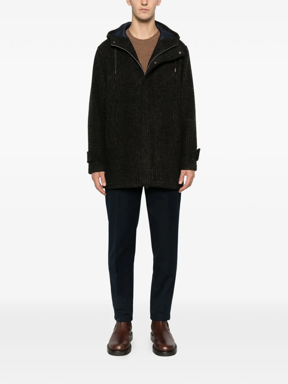 Herno hooded-check coat | Parkas | Image 2