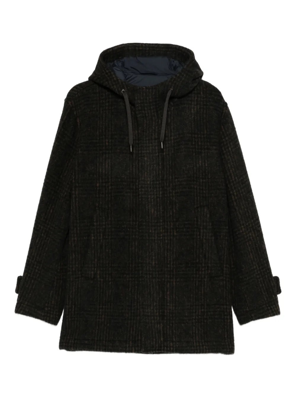 Herno hooded-check coat | Brown | Image 1